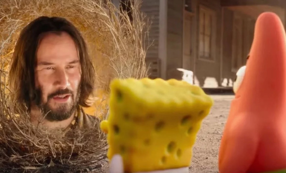 Épica aparición de Keanu Reeves en el trailer de Bob Esponja