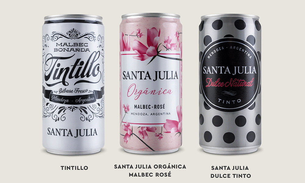 Bodega Santa Julia suma 3 nuevos vinos en lata