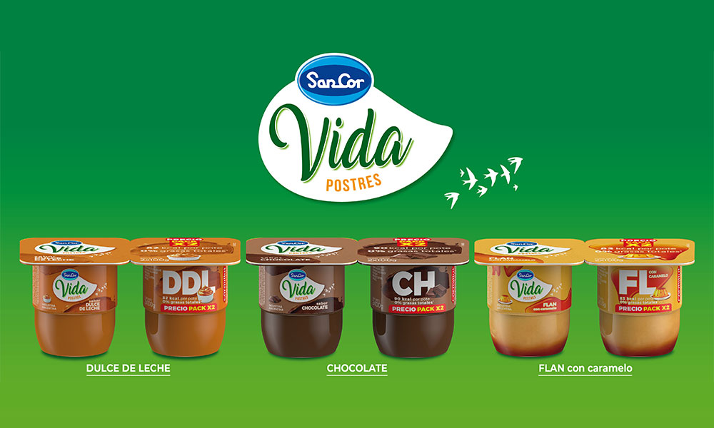 SanCor Vida presenta su nueva línea de postres, únicos 0% grasas totales y reducidos en calorías