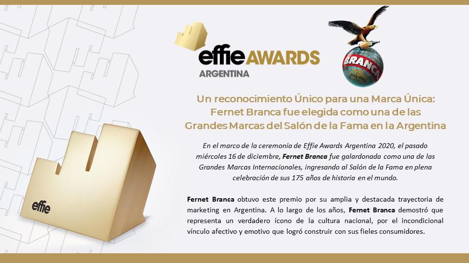Fernet Branca fue elegida como una de las Grandes Marcas del Salón de la Fama en la Argentina
