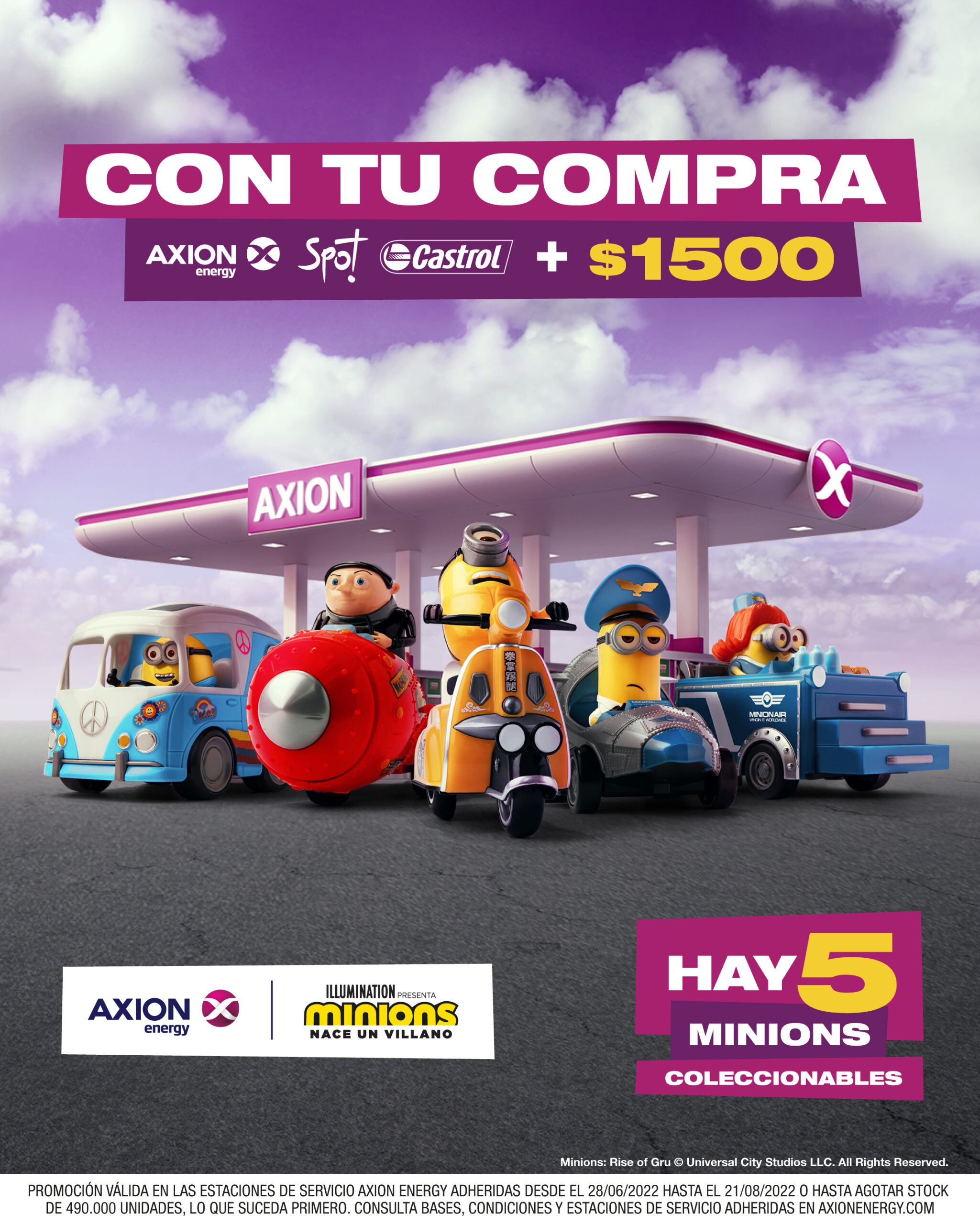 Llegaron los Minions a las estaciones AXION energy