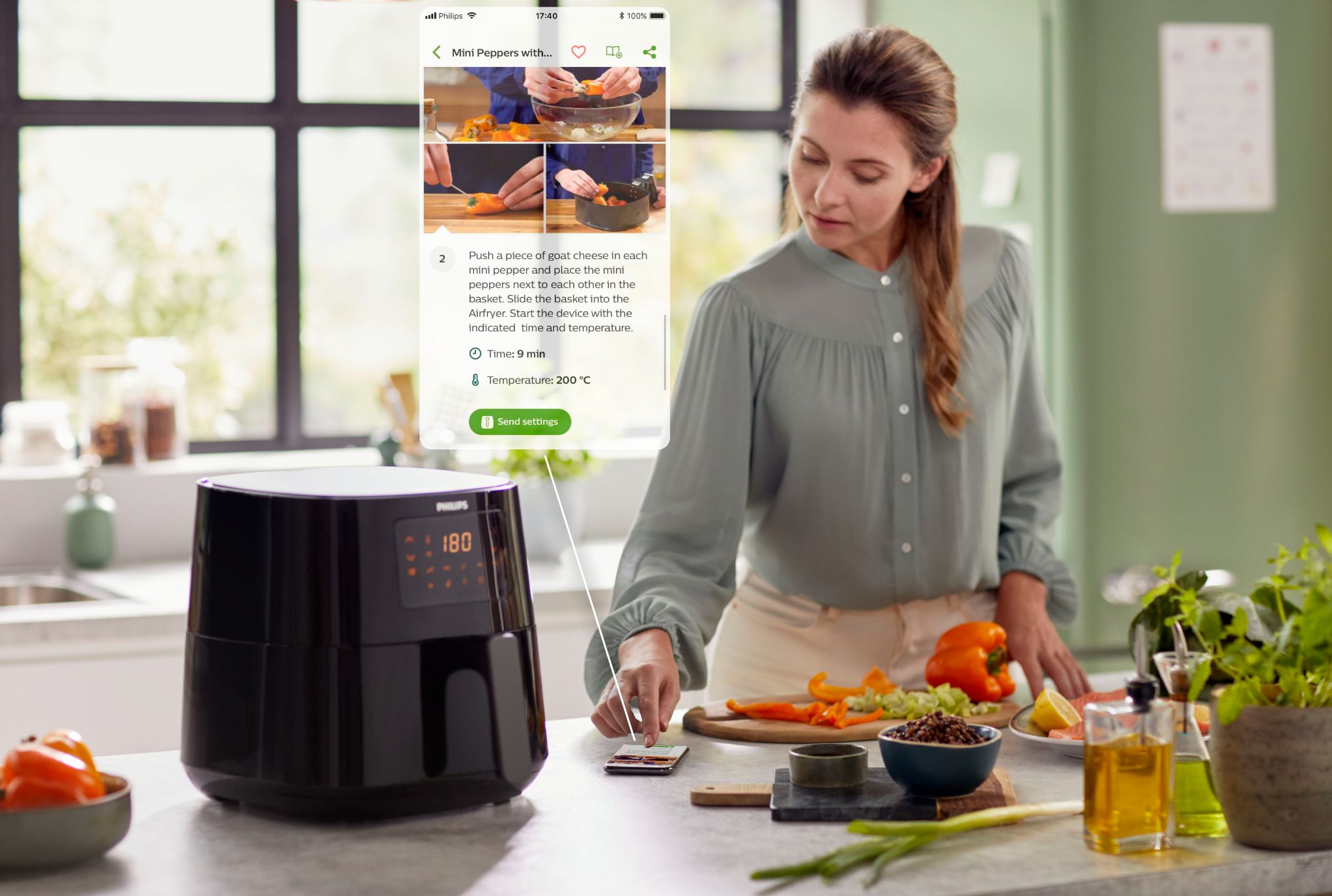 Philips presenta la primer freidora de aire conectada de la Argentina.